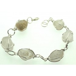 Wired Clear Quartz Gemstone Bracelet